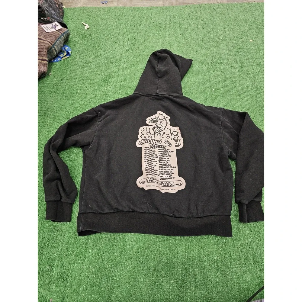Pangaia X Dua Lipa Future‎ Nostalgia 2022 Tour Pullover Hoodie Black Navy Size S